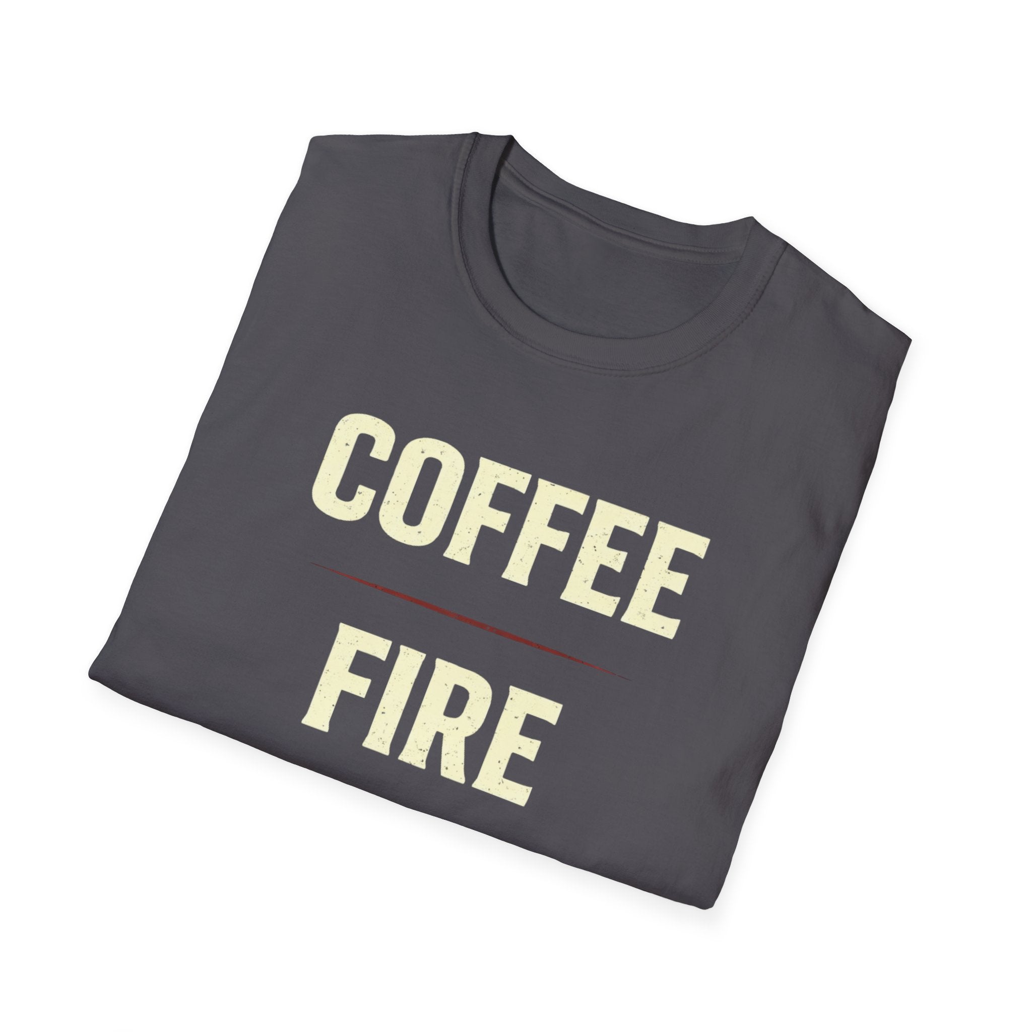 Coffee Fire Repeat - Bold Text T-Shirt