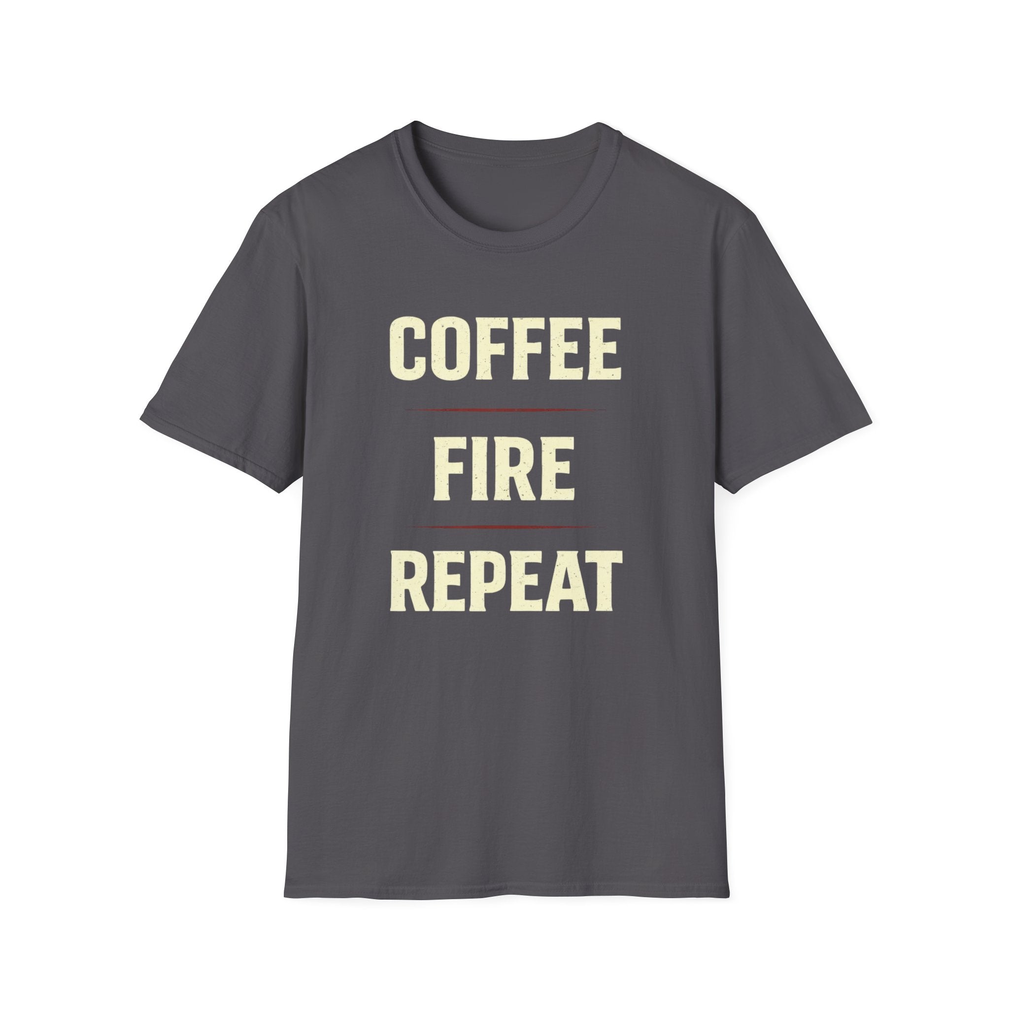 Coffee Fire Repeat - Bold Text T-Shirt