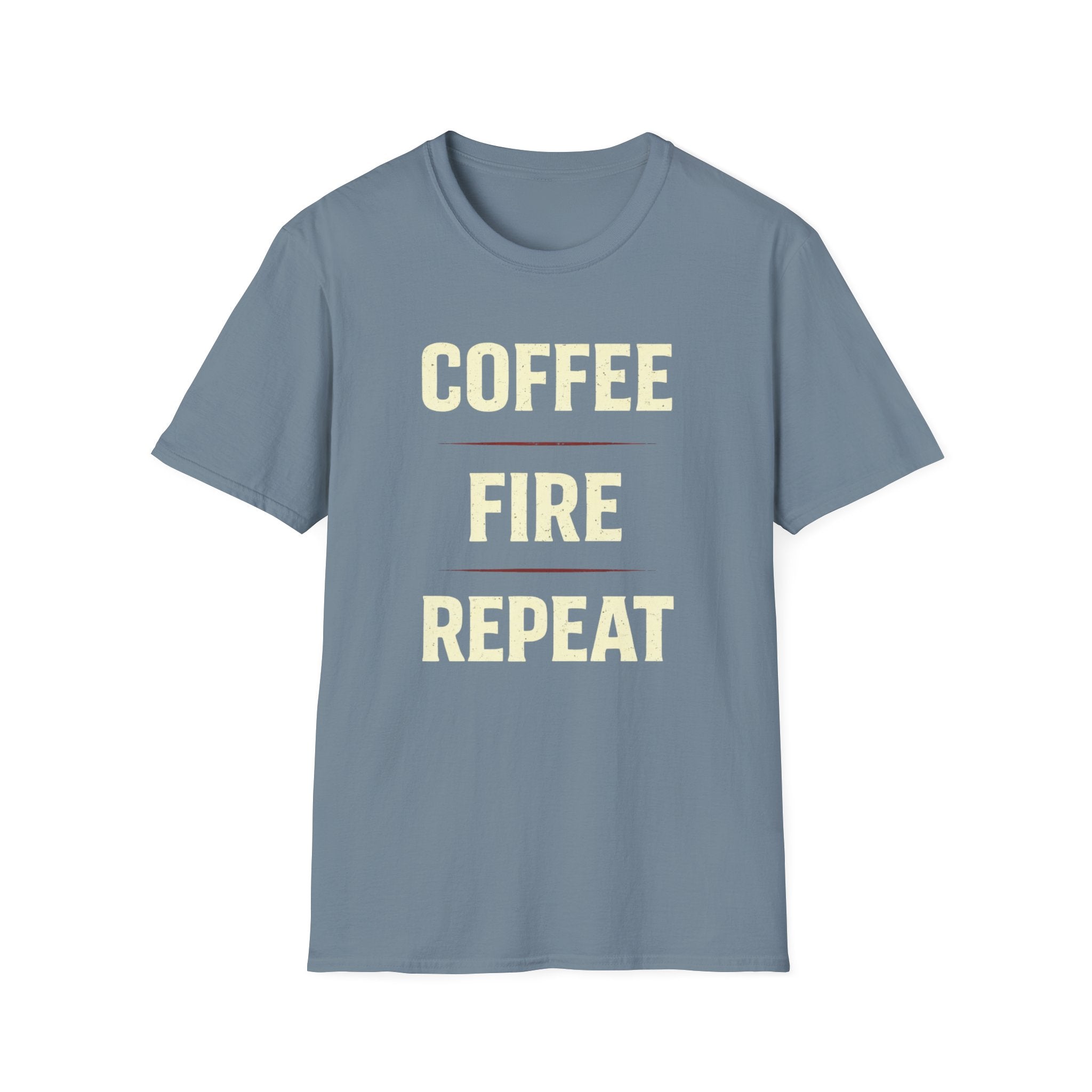 Coffee Fire Repeat - Bold Text T-Shirt