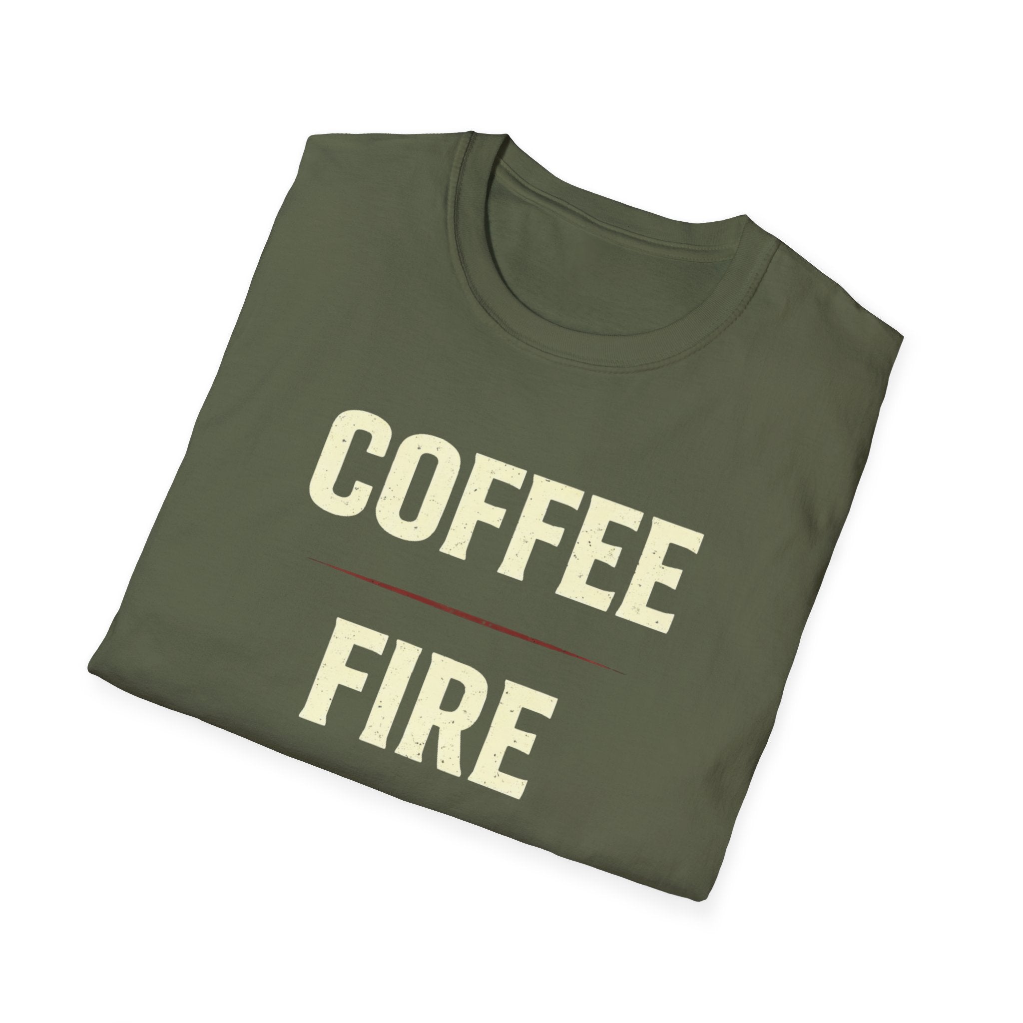 Coffee Fire Repeat - Bold Text T-Shirt