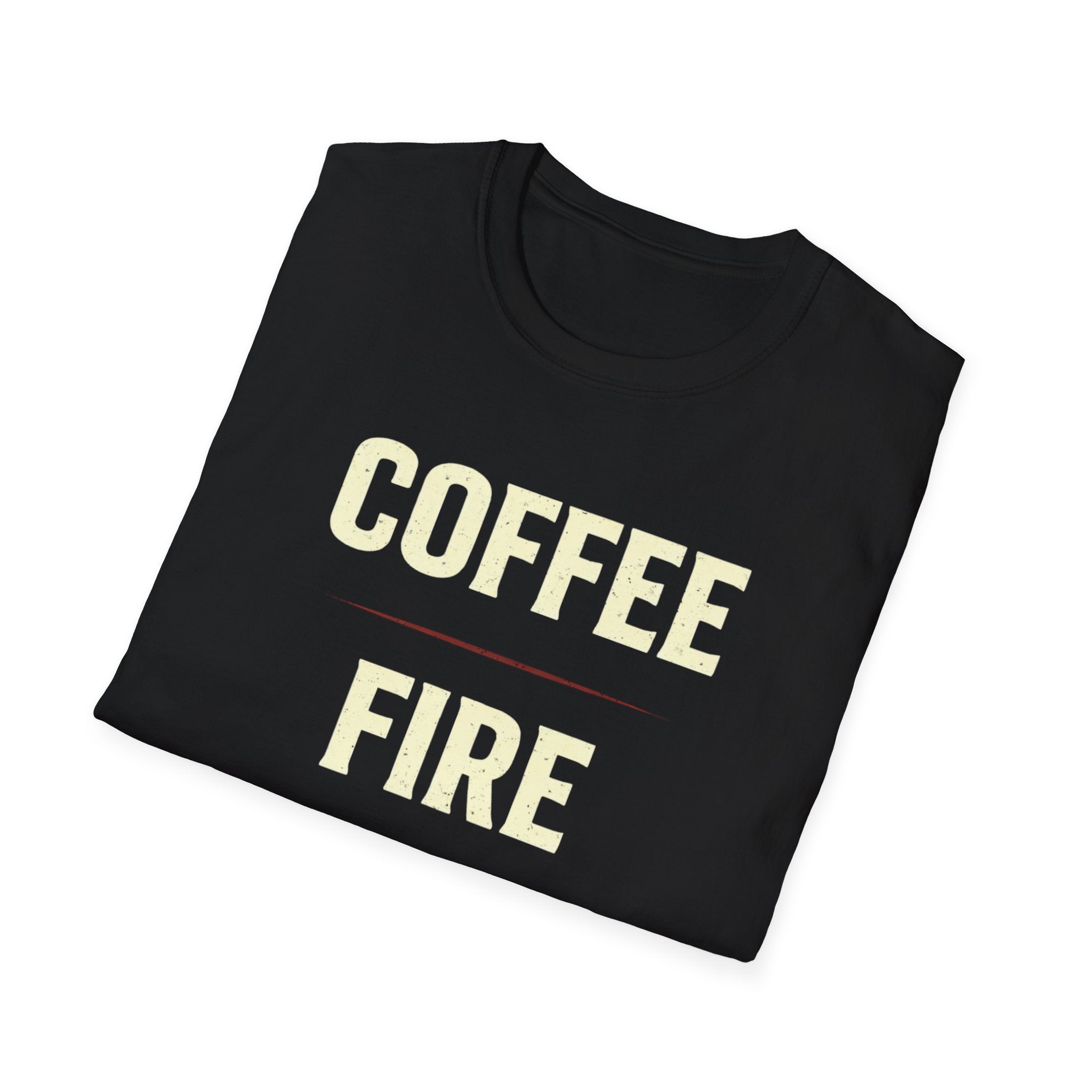 Coffee Fire Repeat - Bold Text T-Shirt