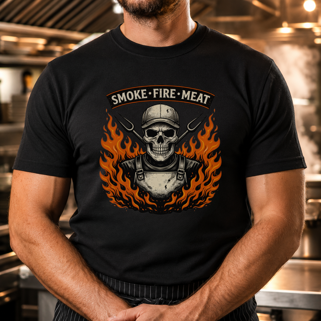 Smoke Fire Meat - Skull T-shirt