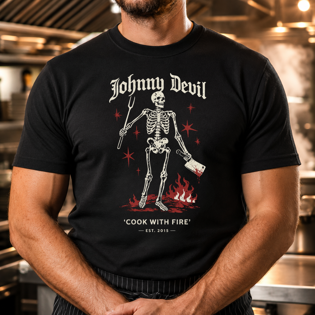 Cook with Fire - Gothic Style Skeleton T-Shirt