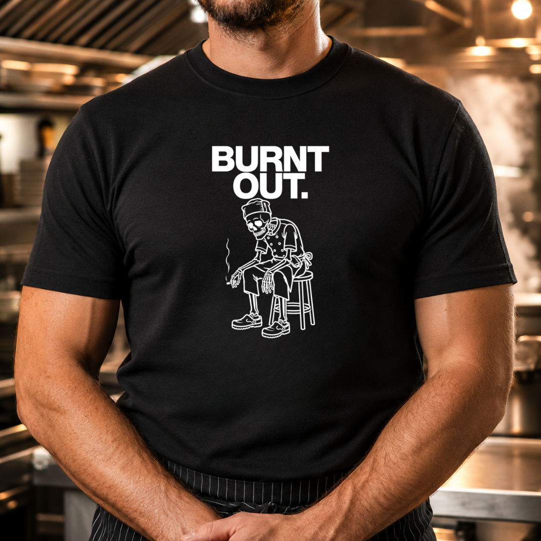 Burnt Out. Slouching Chef Tshirt