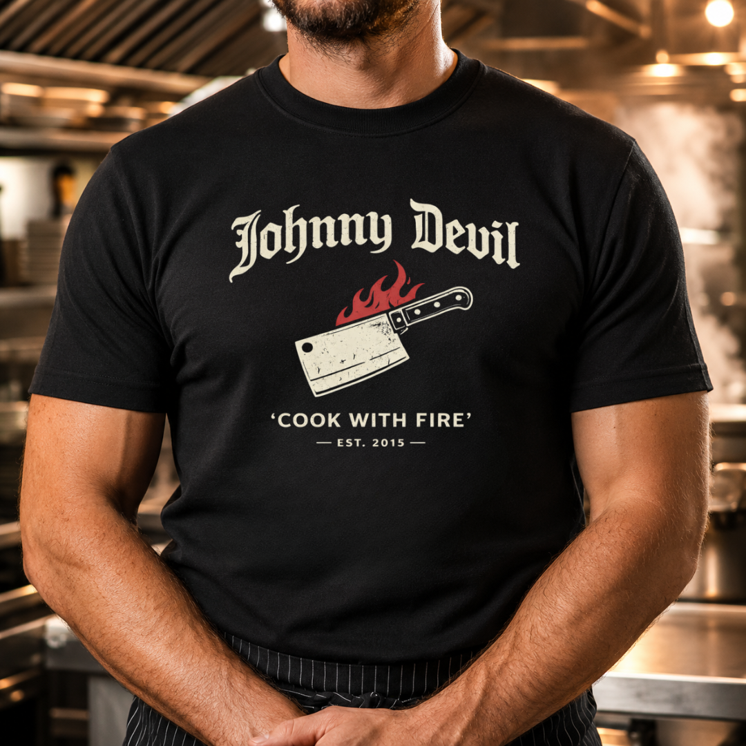 Cook with Fire - Gothic Style Cleaver T-Shirt