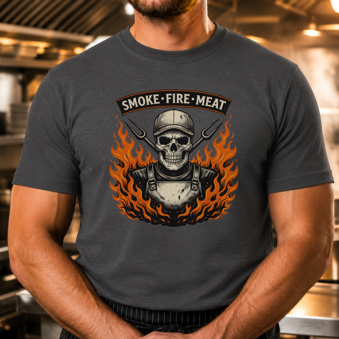 Smoke Fire Meat - Skull T-shirt