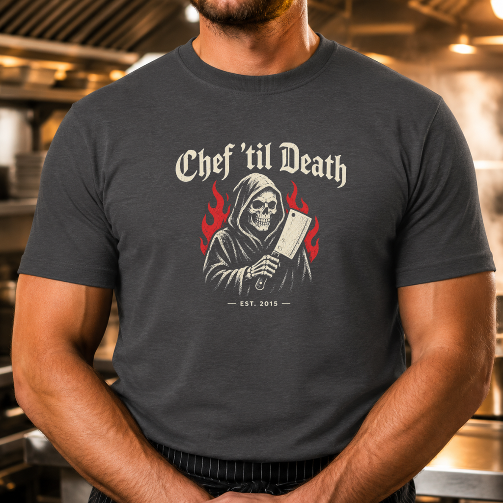 Chef 'til Death Grim Reaper Cleaver Tshirt
