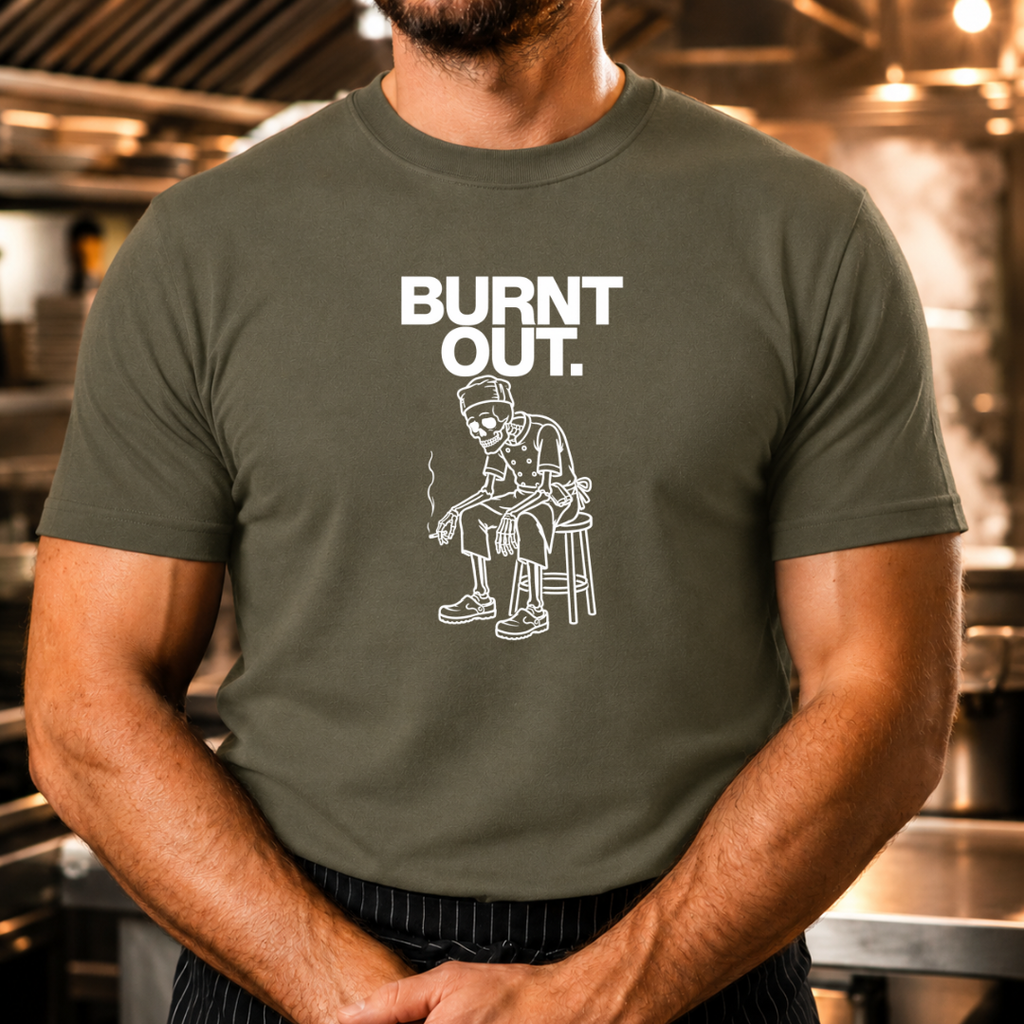 Burnt Out. Slouching Chef Tshirt