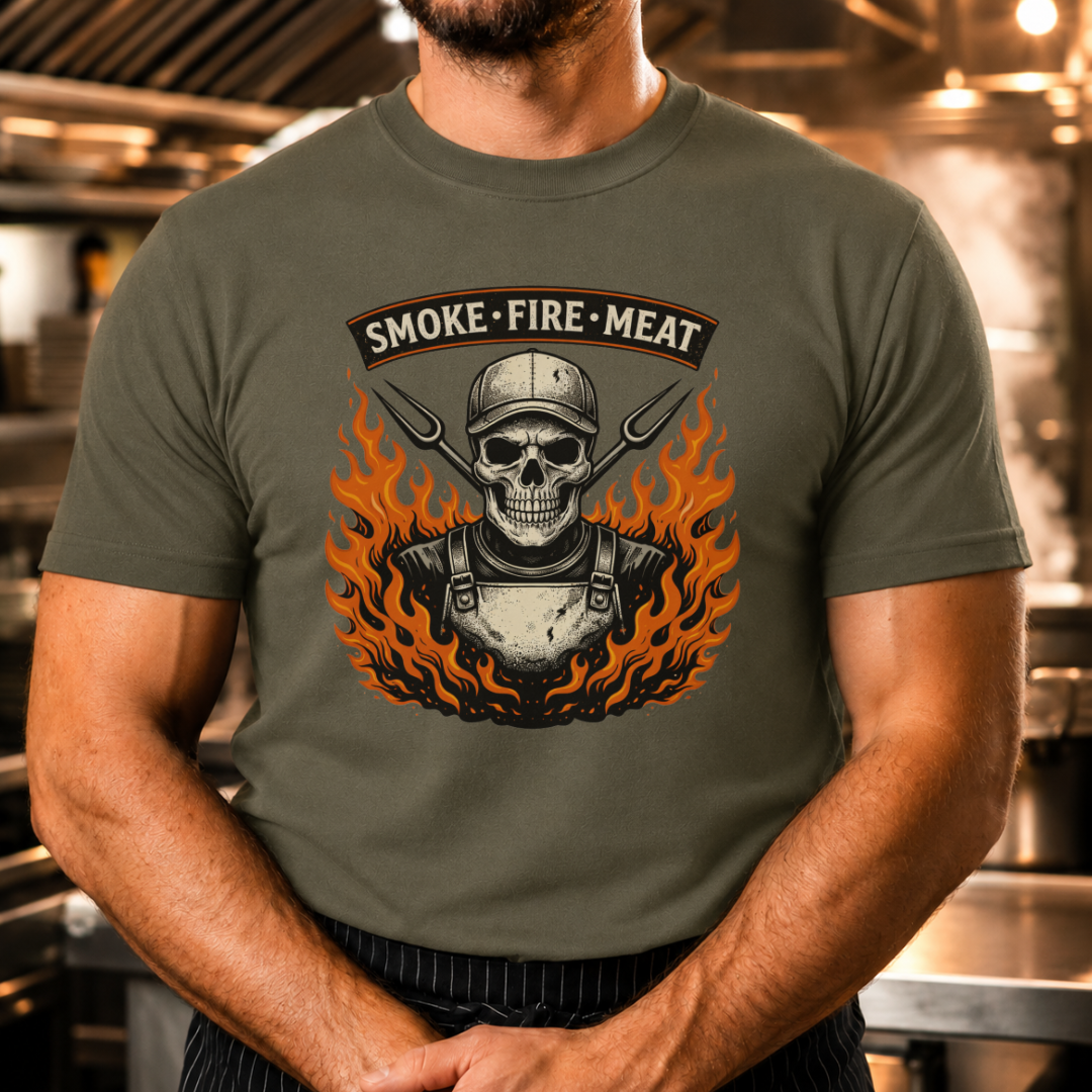 Smoke Fire Meat - Skull T-shirt