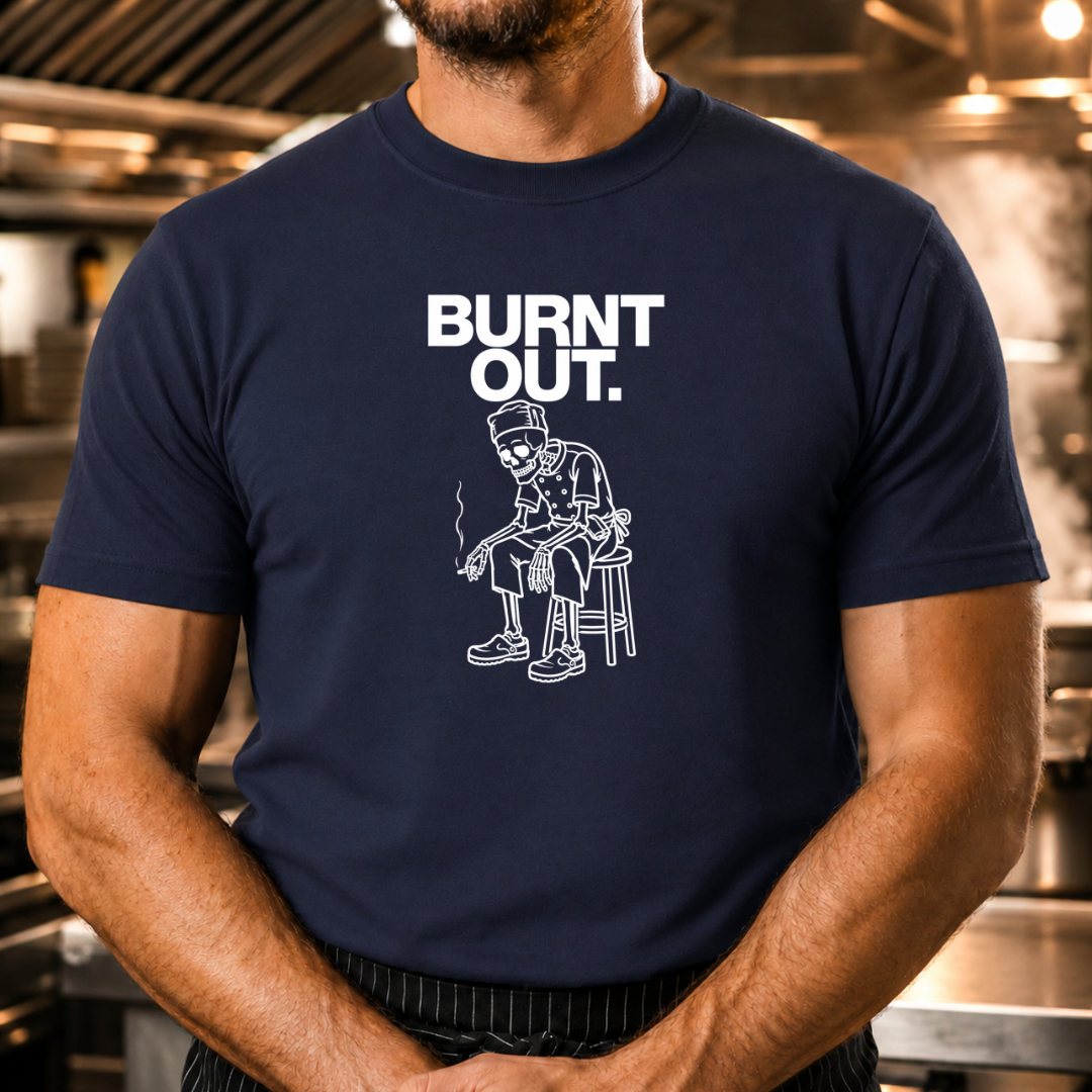 Burnt Out. Slouching Chef Tshirt