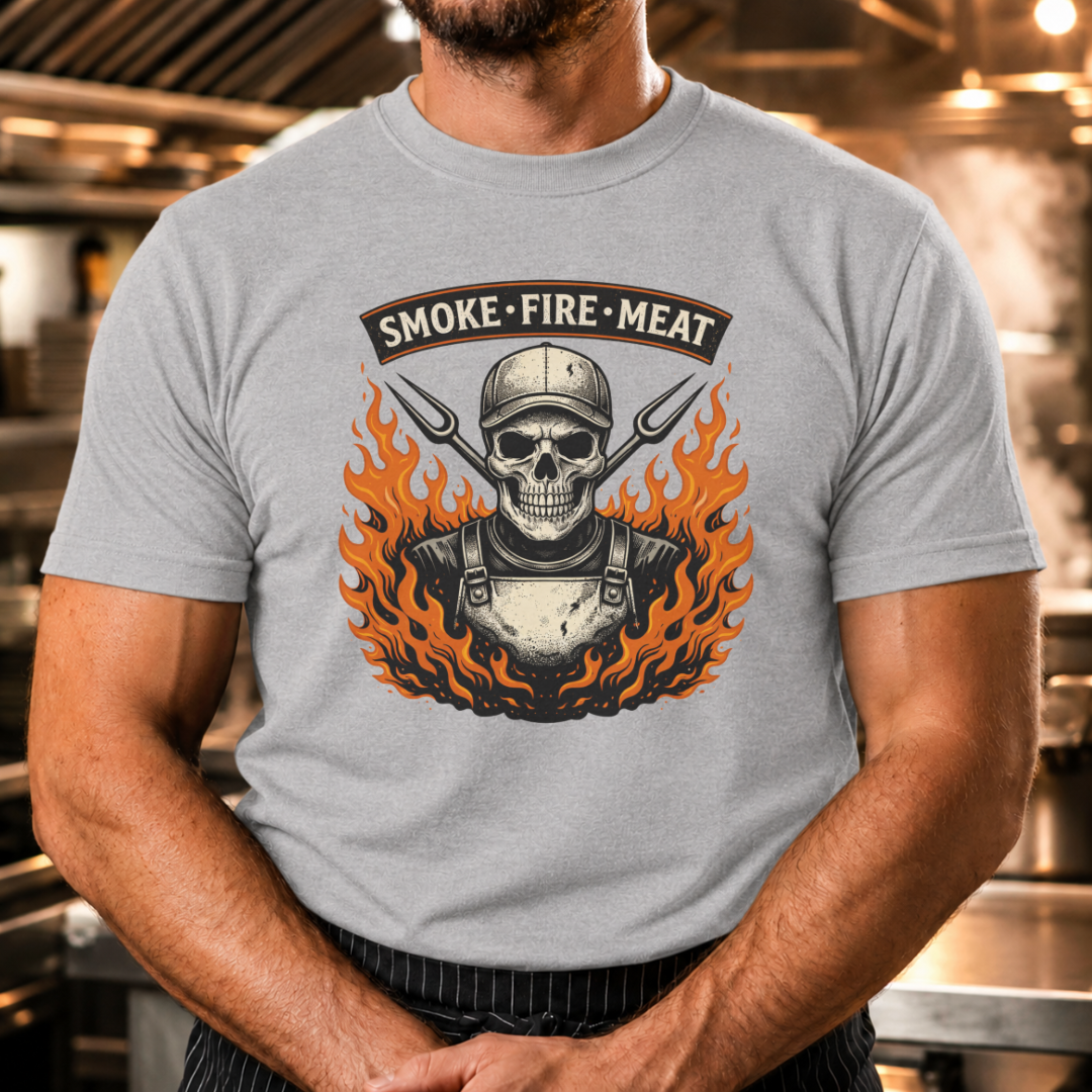 Smoke Fire Meat - Skull T-shirt