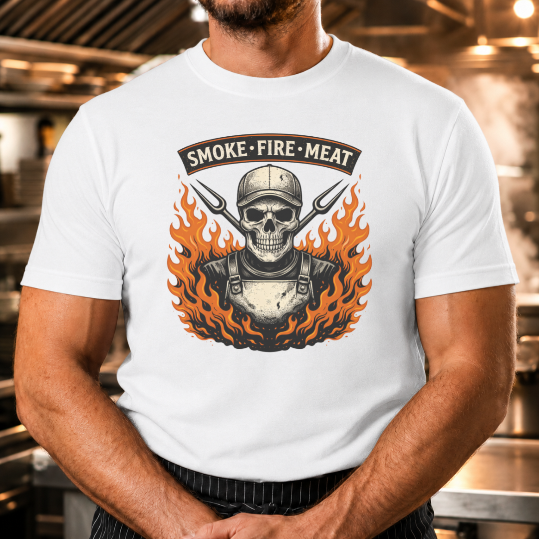 Smoke Fire Meat - Skull T-shirt